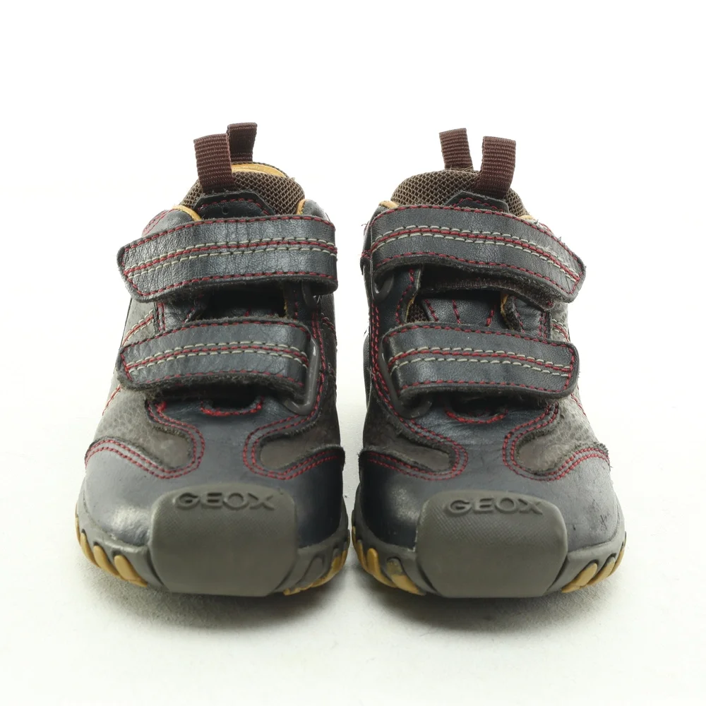 Geox Kids All Leather Sneaker Hook & Loop Baby & Walker Size US5.5 EUR21 Brown - Picture 6 of 16
